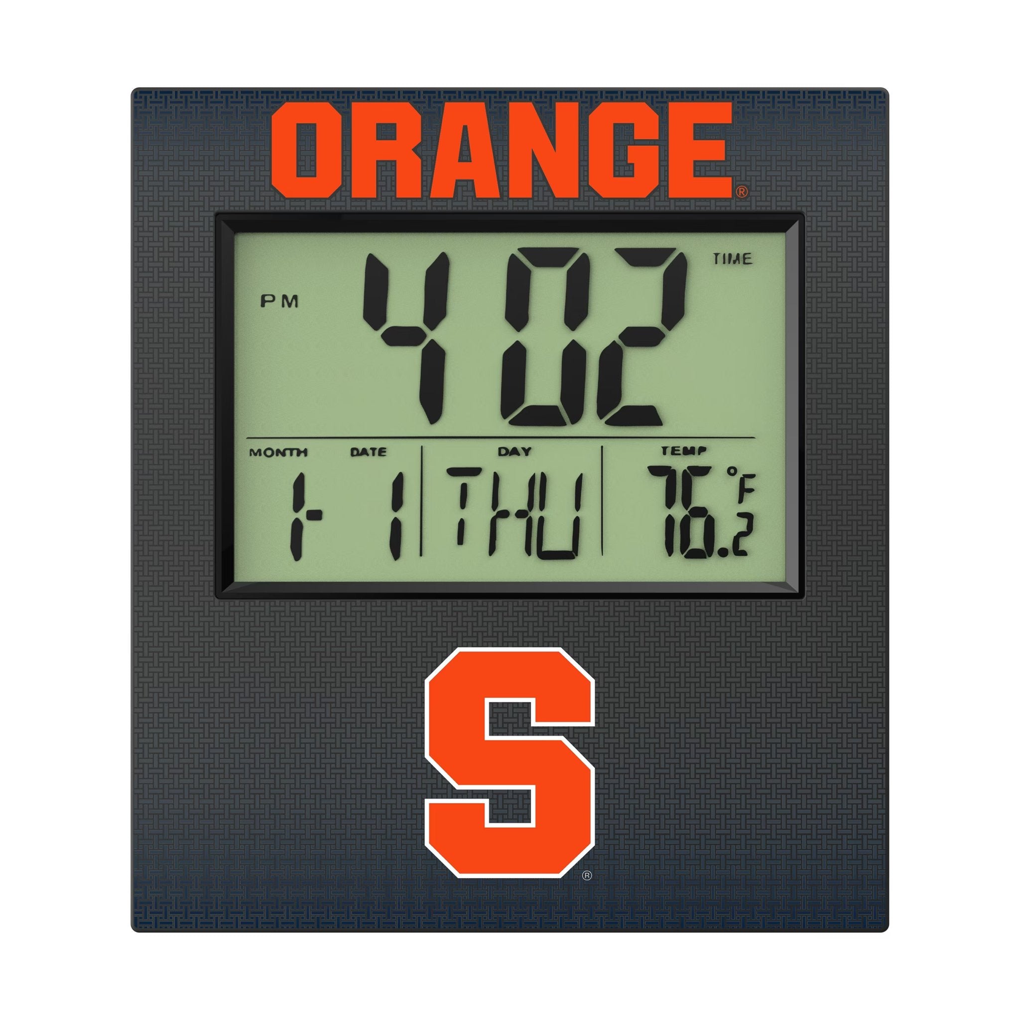 Syracuse University Orange Linen Wall Clock Flat.Jpg