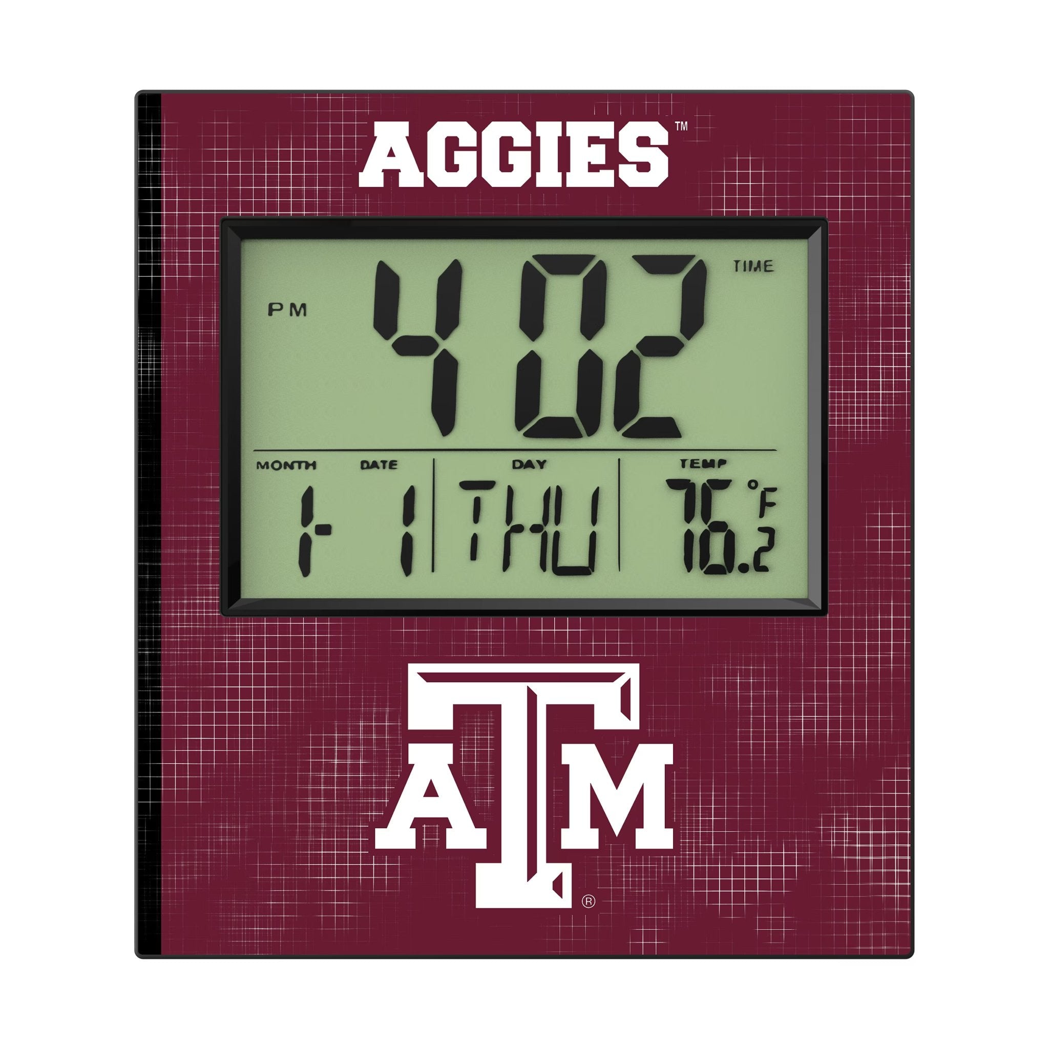 Texas A&M University Aggies Hatch Wall Clock Flat.Jpg