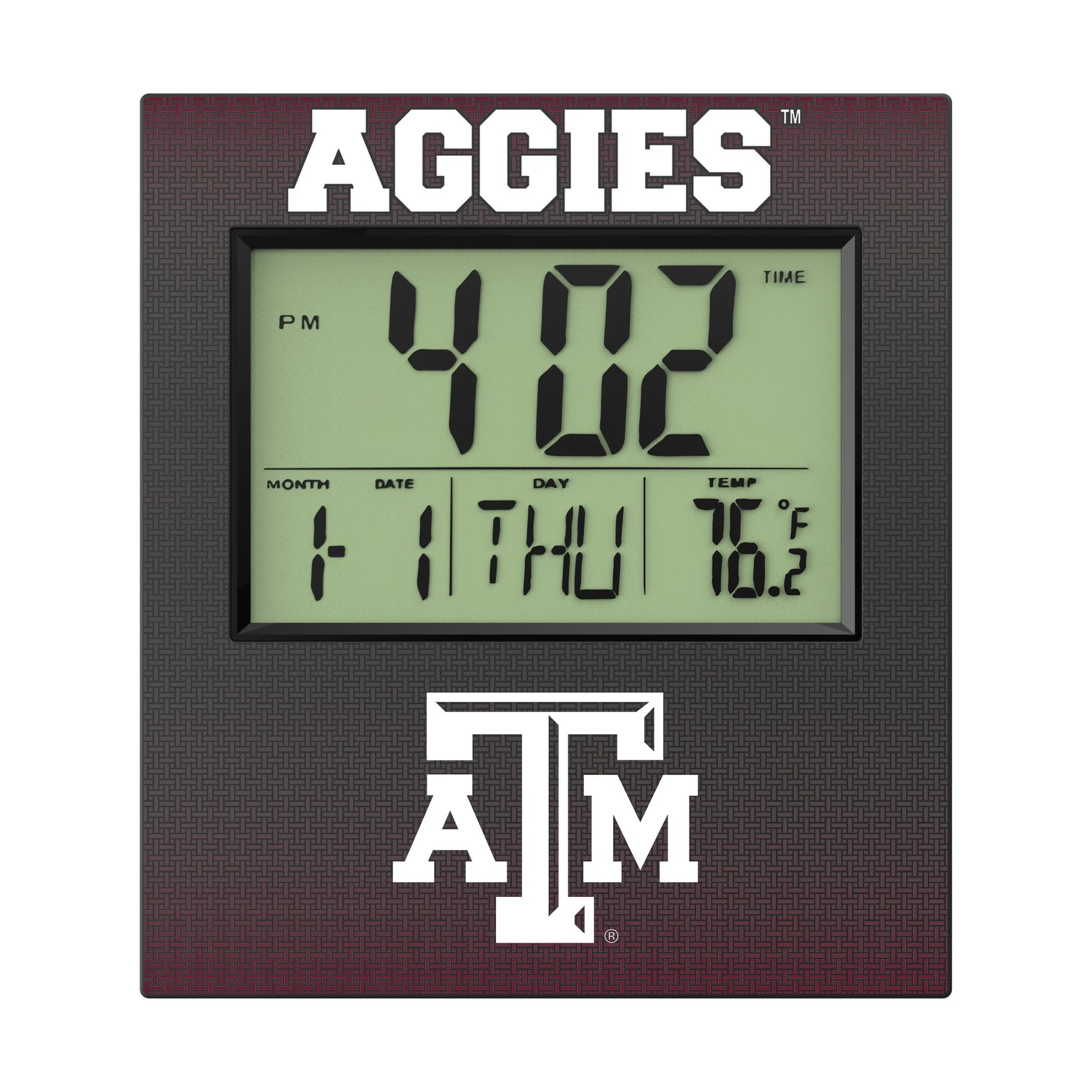 Texas A&M University Aggies Linen Wall Clock Flat.Jpg