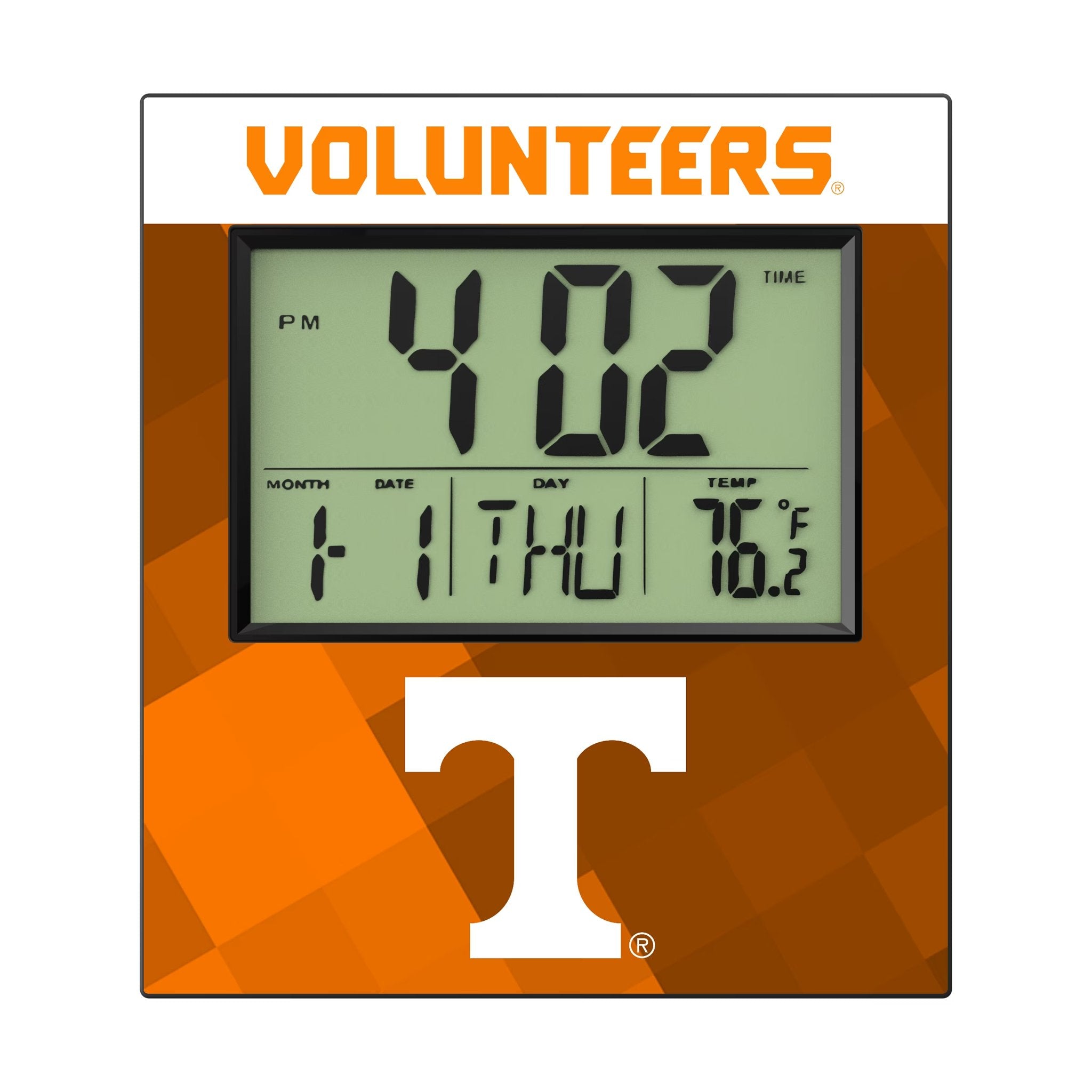 University of Tennessee Volunteers Color Block Wall Clock Flat.Jpg