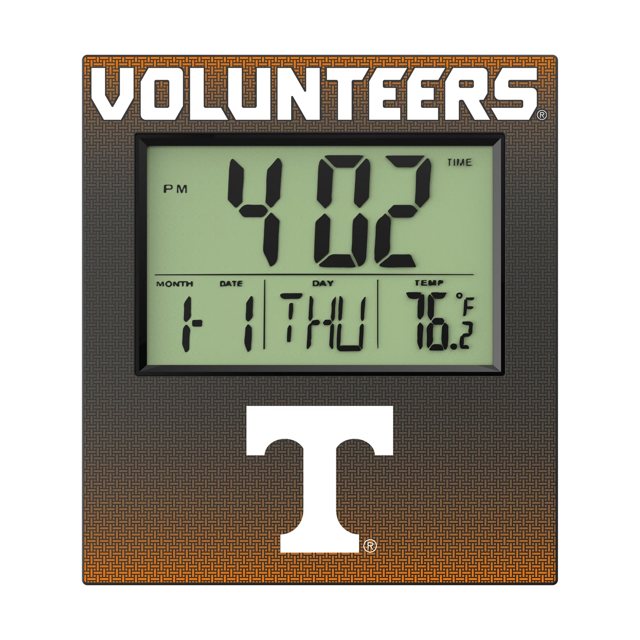University of Tennessee Volunteers Linen Wall Clock Flat.Jpg