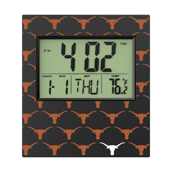 University of Texas Longhorns Fashion Pattern Wall Clock Flat.Jpg