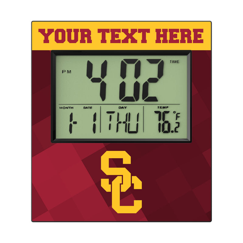 University of Southern California Trojans Personalized Color Block Wall Clock Flat.Jpg
