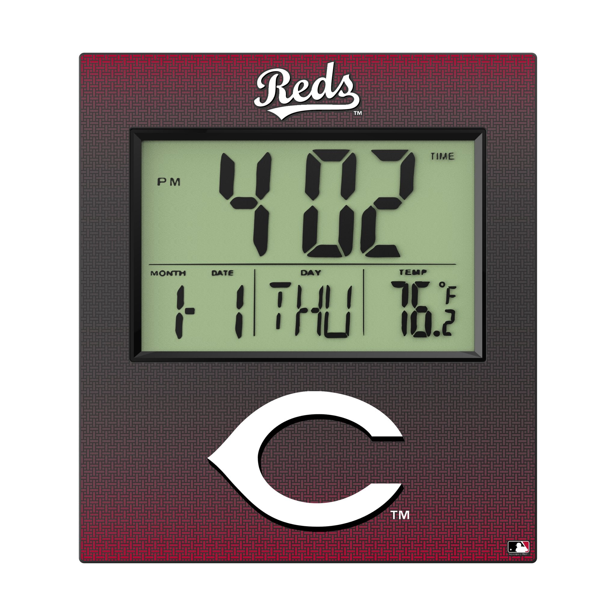 Cincinnati Reds Linen Wall Clock Flat.Jpg