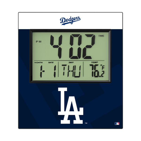 LA Dodgers Color Block Wall Clock Flat.Jpg