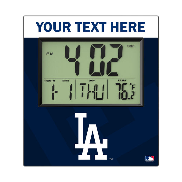 LA Dodgers Personalized Color Block Wall Clock Flat.Jpg