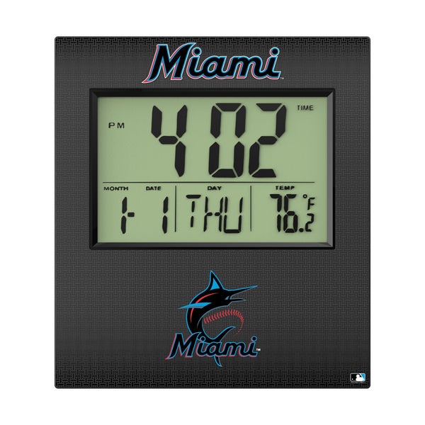 Miami Marlins Linen Wall Clock Flat.Jpg