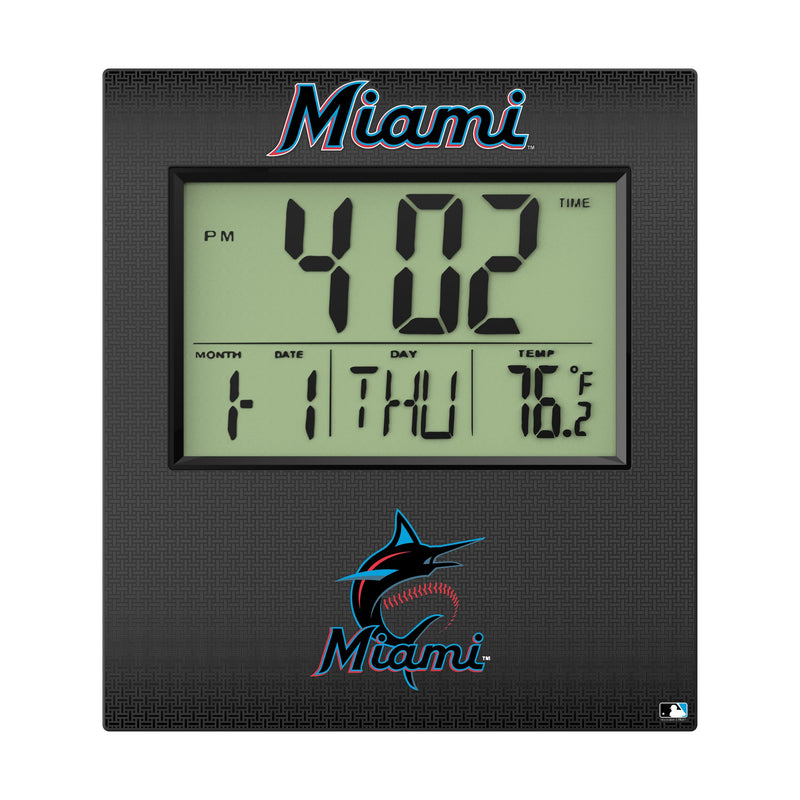 Miami Marlins Linen Wall Clock Flat.Jpg
