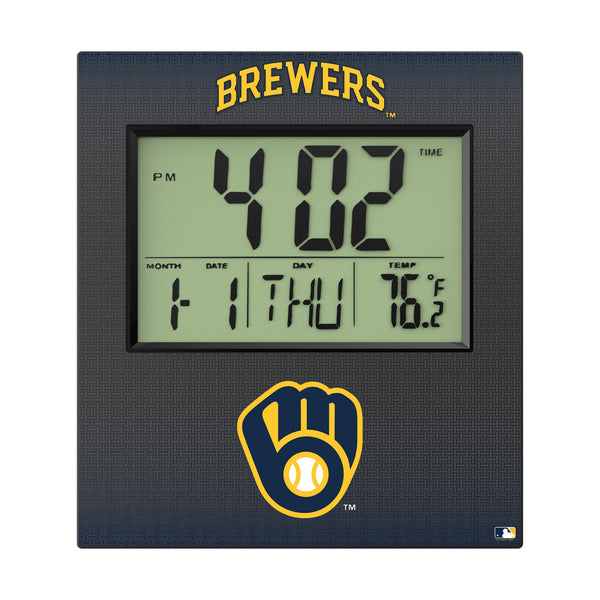 Milwaukee Brewers Linen Wall Clock Flat.Jpg