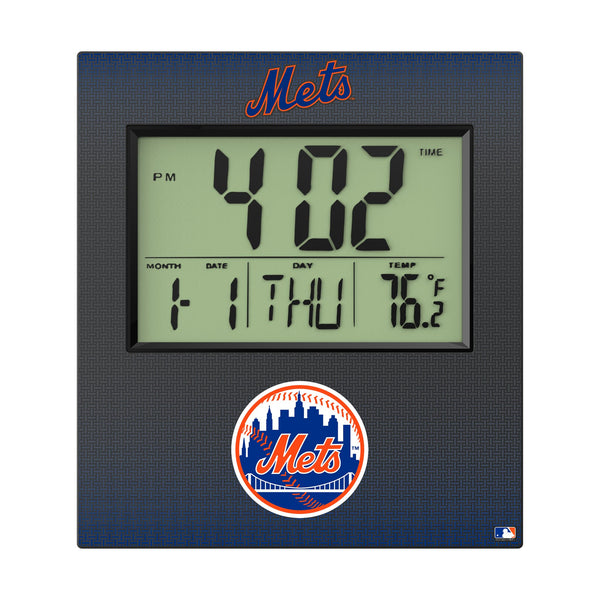 New York Mets Linen Wall Clock Flat.Jpg