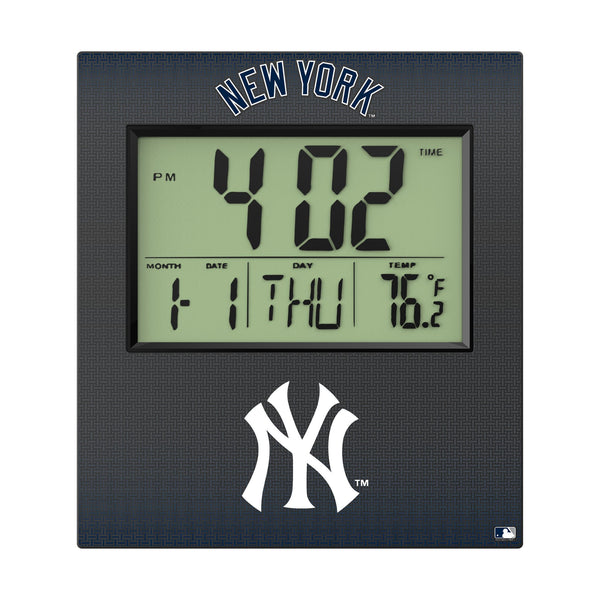 New York Yankees Linen Wall Clock Flat.Jpg