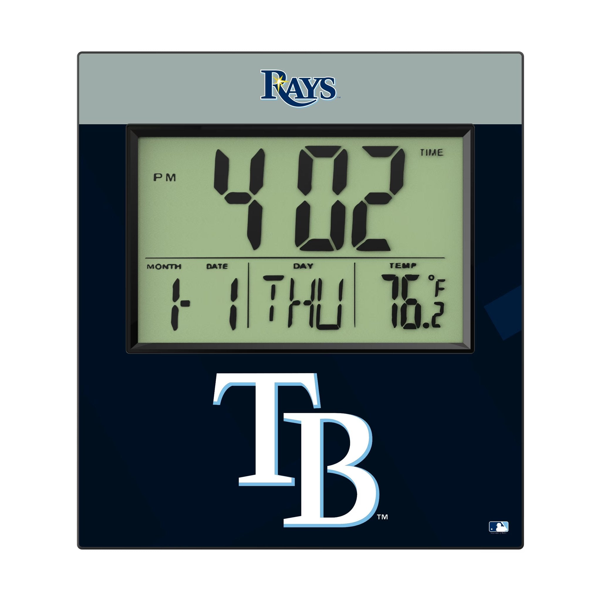 Tampa Bay Rays Color Block Wall Clock Flat.Jpg
