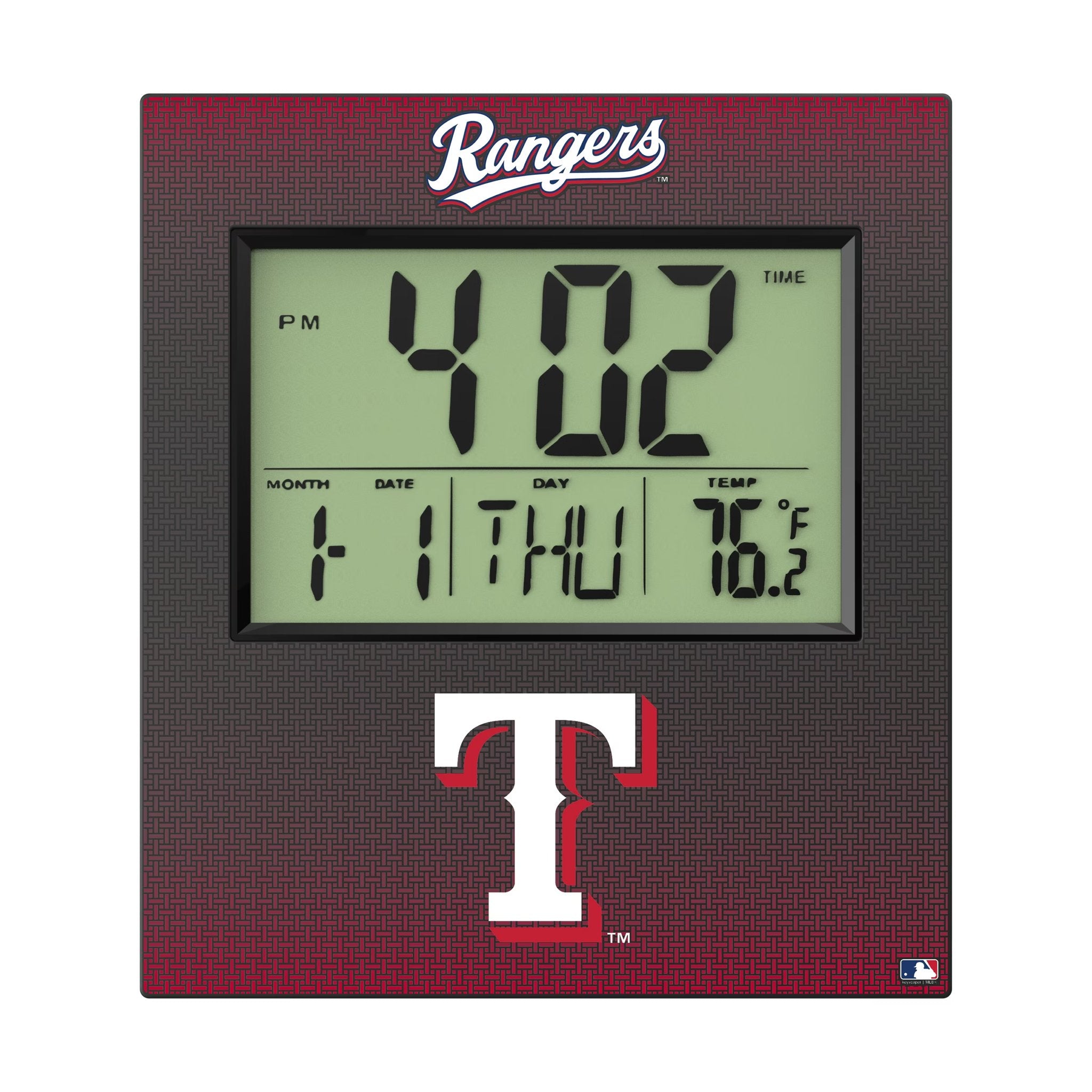 Texas Rangers Linen Wall Clock Flat.Jpg