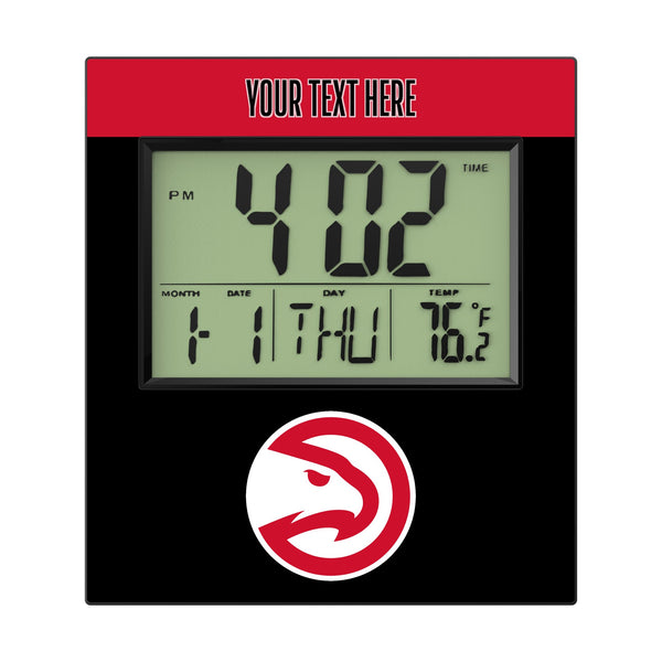 Atlanta Hawks Personalized Color Block Wall Clock Flat.Jpg