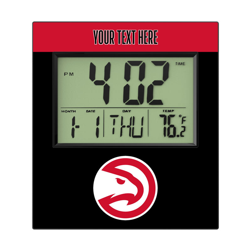 Atlanta Hawks Personalized Color Block Wall Clock Flat.Jpg