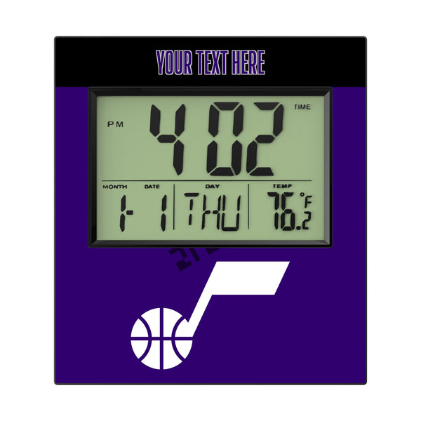 Utah Jazz Personalized Color Block Wall Clock Flat.Jpg