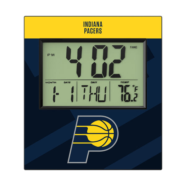 Indiana Pacers Color Block Wall Clock Flat.Jpg