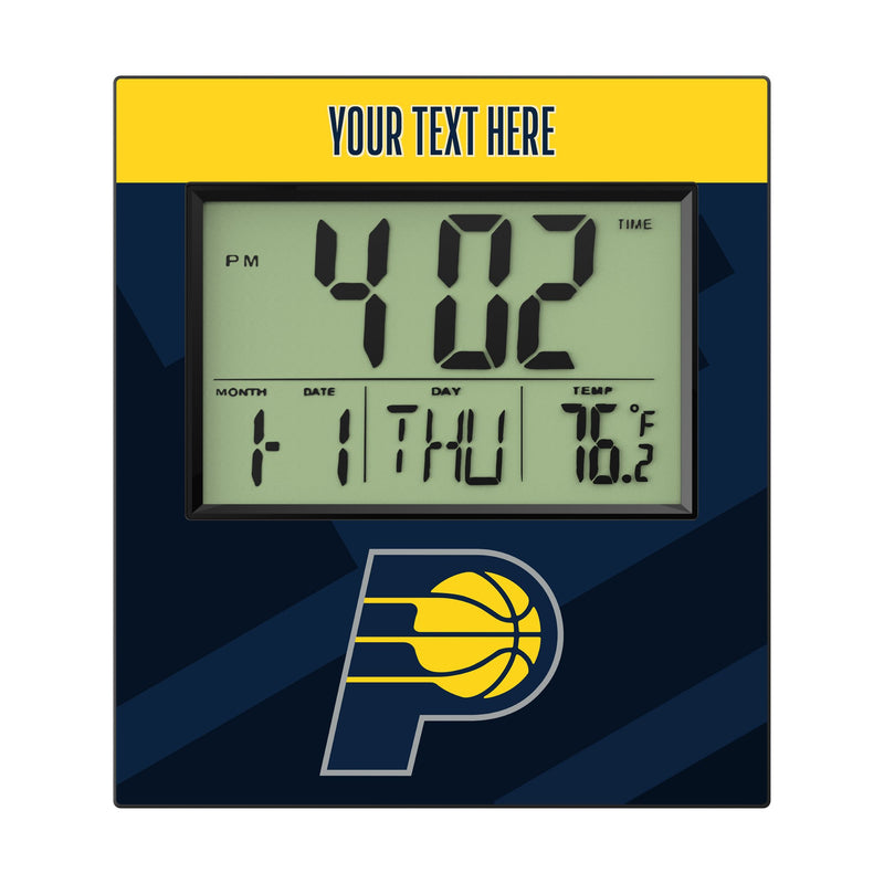 Indiana Pacers Personalized Color Block Wall Clock Flat.Jpg
