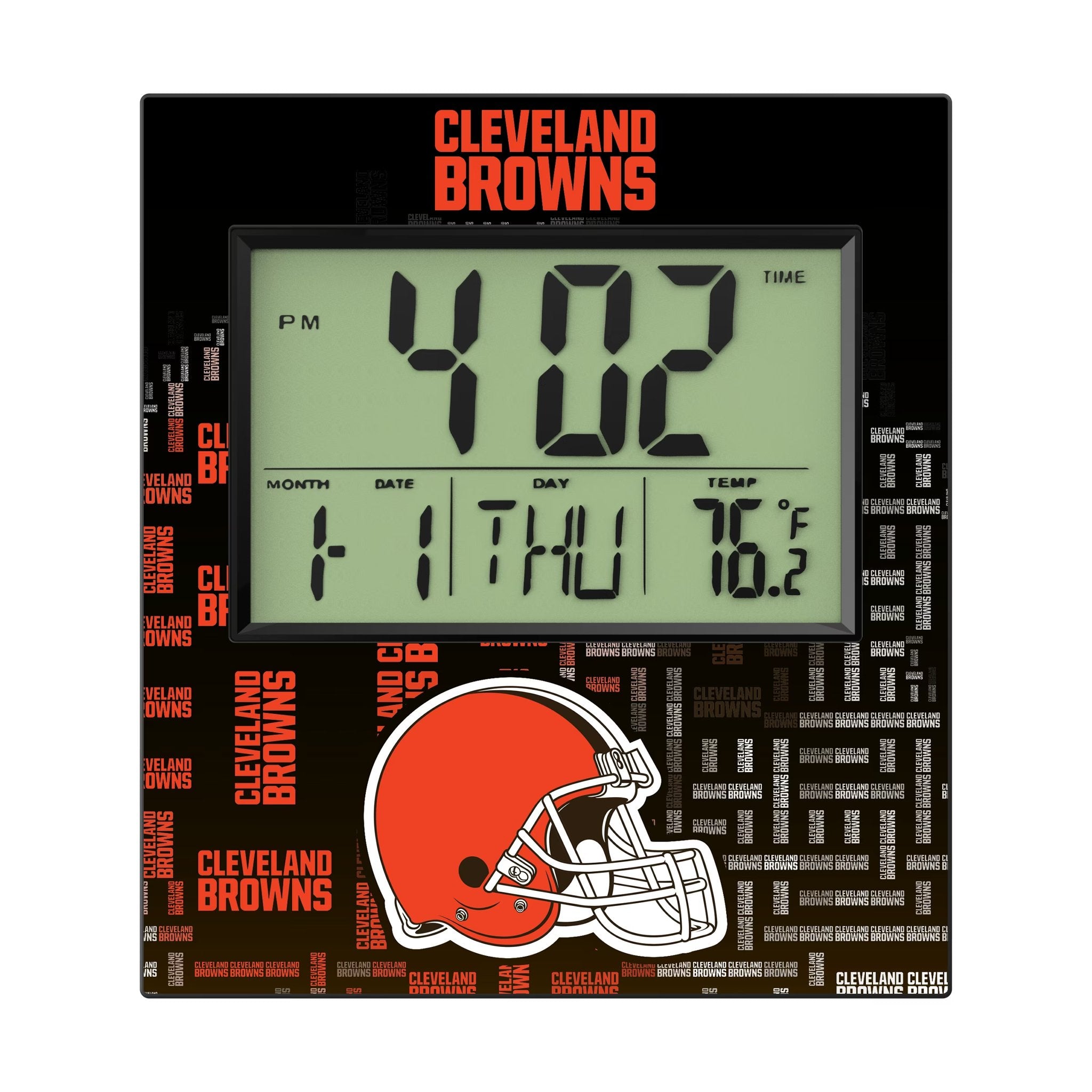 Cleveland Browns Quadtile Wall Clock Flat.Jpg