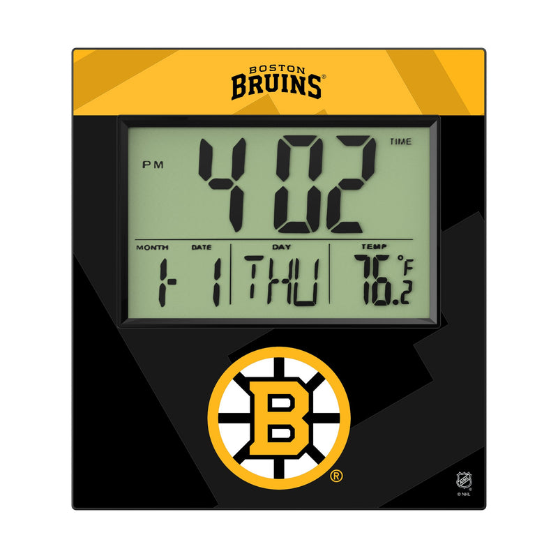 Boston Bruins Color Block Wall Clock Flat.Jpg
