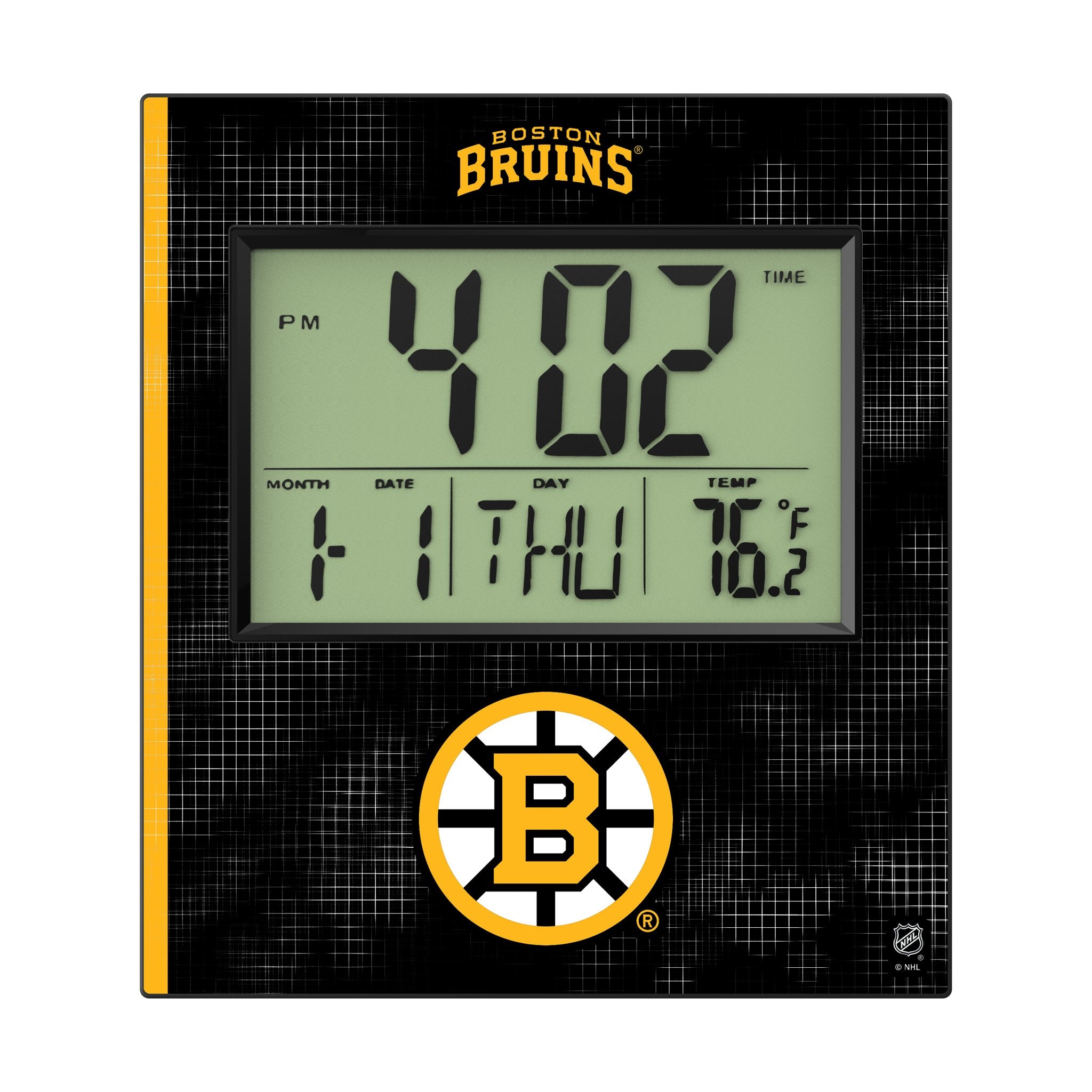 Boston Bruins Hatch Wall Clock Flat.Jpg