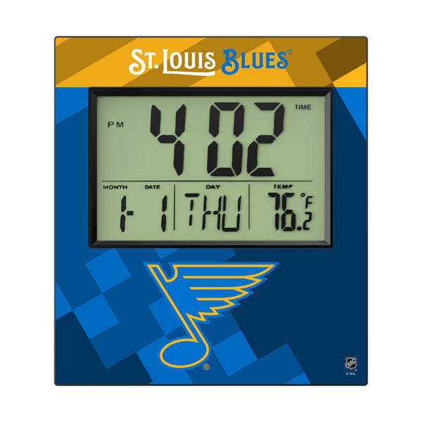 St. Louis Blues Color Block Wall Clock Flat.Jpg