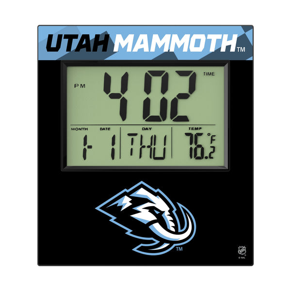 Utah Mammoth Color Block Wall Clock Flat.Jpg