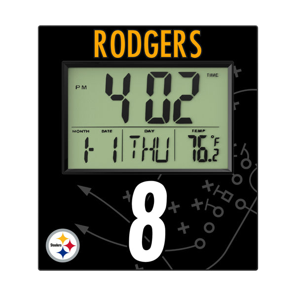 Aaron Rodgers Pittsburgh Steelers 8 Game Tactic Wall Clock Flat.Jpg
