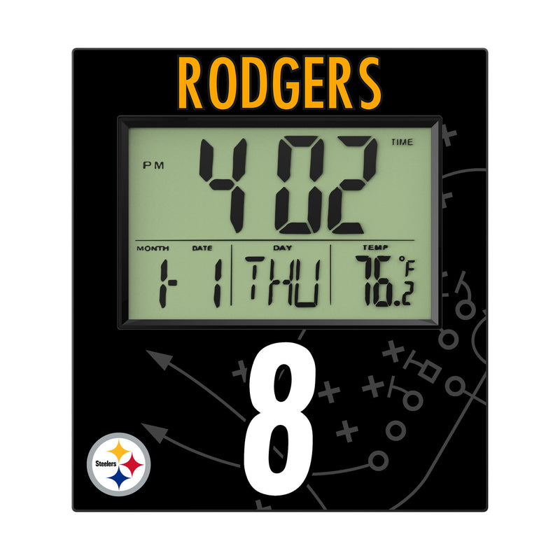 Aaron Rodgers Pittsburgh Steelers 8 Game Tactic Wall Clock Flat.Jpg