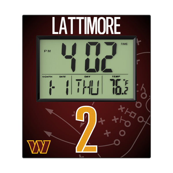 Marshon Lattimore Washington Commanders 2 Game Tactic Wall Clock Flat.Jpg