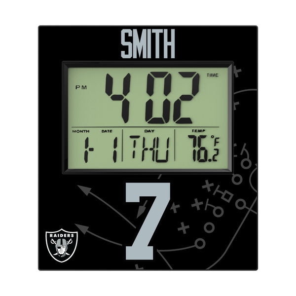 Geno Smith Las Vegas Raiders 7 Game Tactic Wall Clock Flat.Jpg