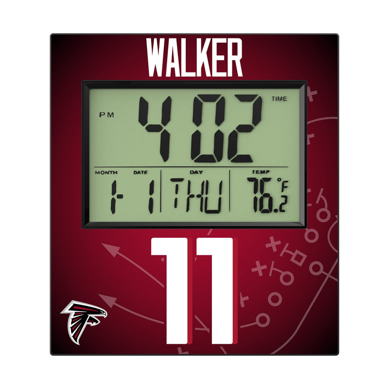 Jalon Walker Atlanta Falcons 11 Game Tactic Wall Clock Flat.Jpg
