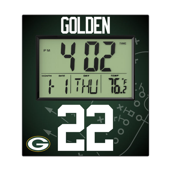Matthew Golden Green Bay Packers 22 Game Tactic Wall Clock Flat.Jpg