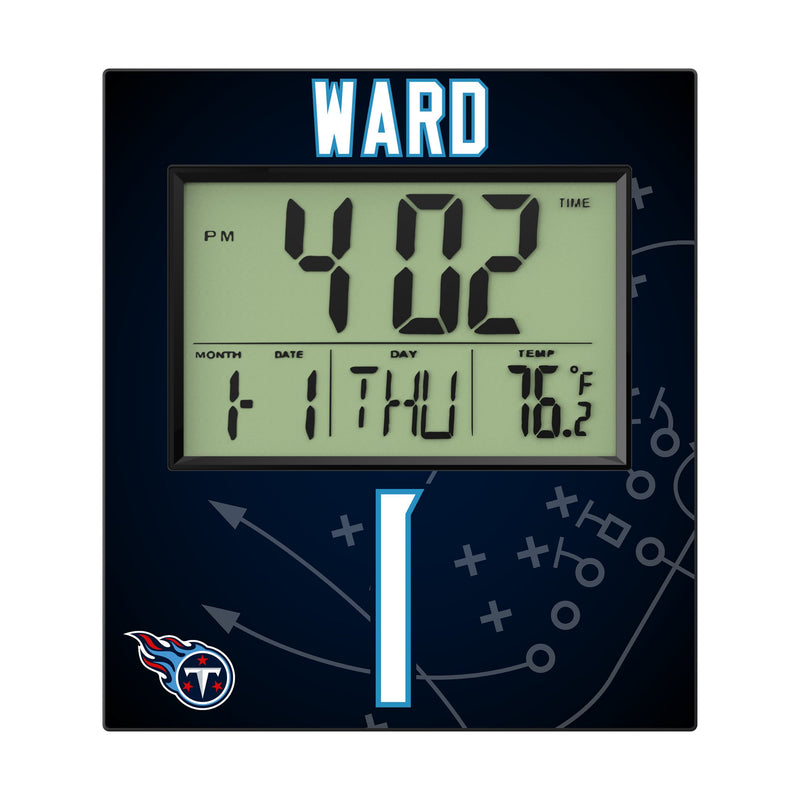 Cameron Ward Tennessee Titans 1 Game Tactic Wall Clock Flat.Jpg
