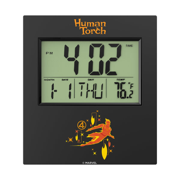 Marvel Human Torch Badge Wall Clock Flat.Jpg