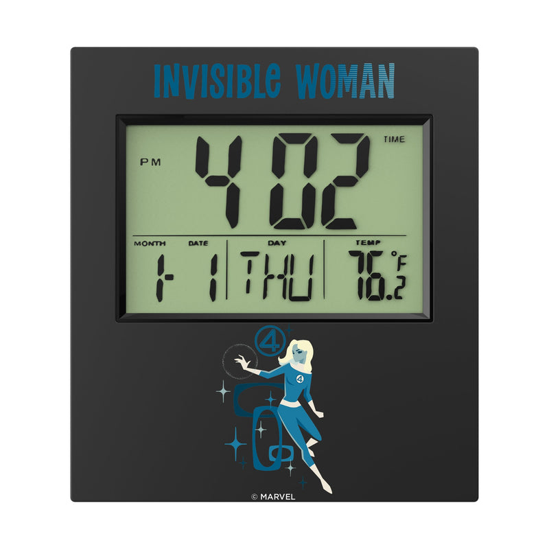 Marvel Invisible Woman Badge Wall Clock Flat.Jpg