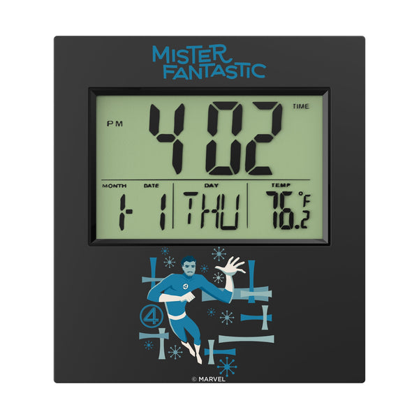 Marvel Mister Fantastic Badge Wall Clock Flat.Jpg
