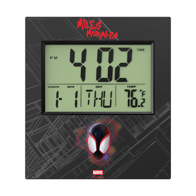 Marvel Miles Morales Badge Wall Clock Flat.Jpg