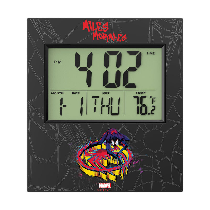 Marvel Miles Morales Badge Wall Clock Flat.Jpg