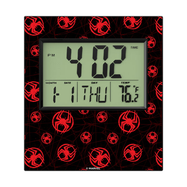 Marvel Miles Morales Pattern Wall Clock Flat.Jpg