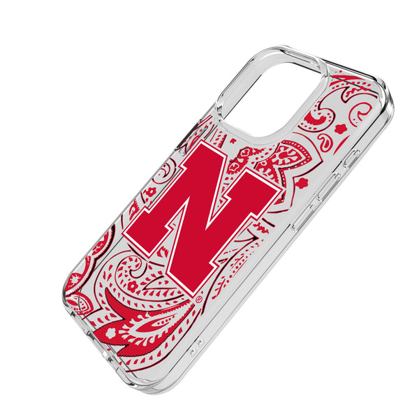 University of Nebraska Huskers Block N Paisley iPhone Clear Phone Case for Apple iPhone Iso.Jpg