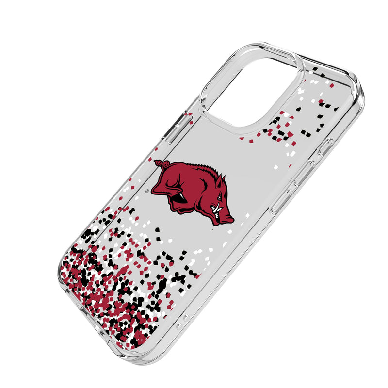 University of Arkansas Fayetteville Razorbacks Confetti iPhone Clear Phone Case for Apple iPhone Iso.Jpg