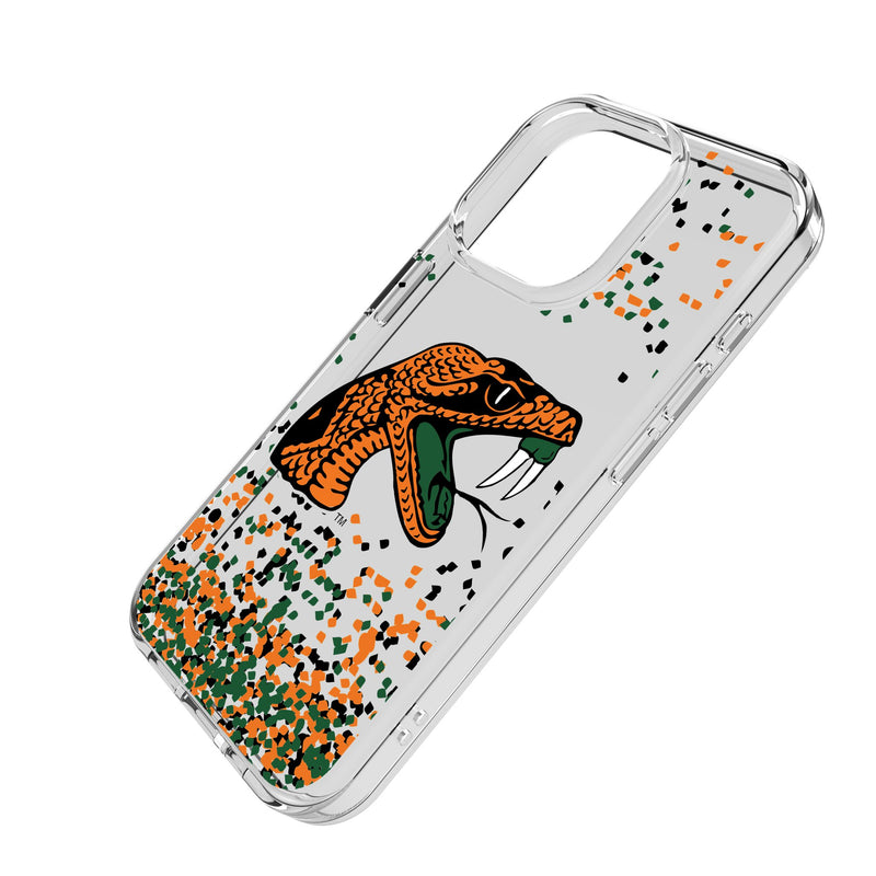 Florida A&M University Rattlers Confetti iPhone Clear Phone Case for Apple iPhone Iso.Jpg