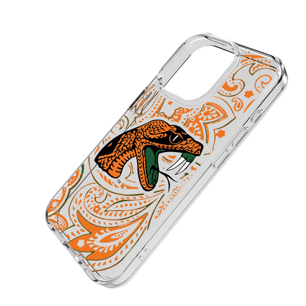 Florida A&M University Rattlers Paisley iPhone Clear Phone Case for Apple iPhone Iso.Jpg
