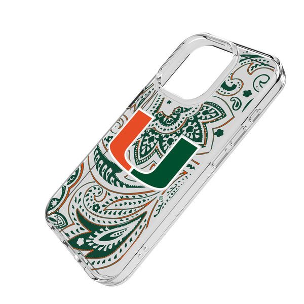 University of Miami Hurricanes Paisley iPhone Clear Phone Case for Apple iPhone Iso.Jpg