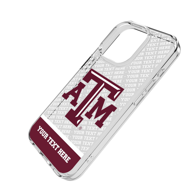Texas A&M University Aggies Personalized EndZone Plus iPhone Clear Phone Case for Apple iPhone Iso.Jpg