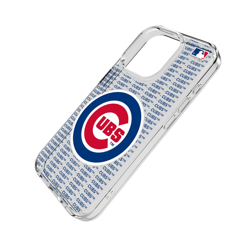 Chicago Cubs Text Backdrop iPhone Clear Phone Case for Apple iPhone Iso.Jpg