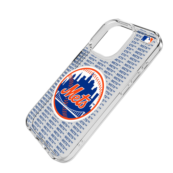 New York Mets Text Backdrop iPhone Clear Phone Case for Apple iPhone Iso.Jpg