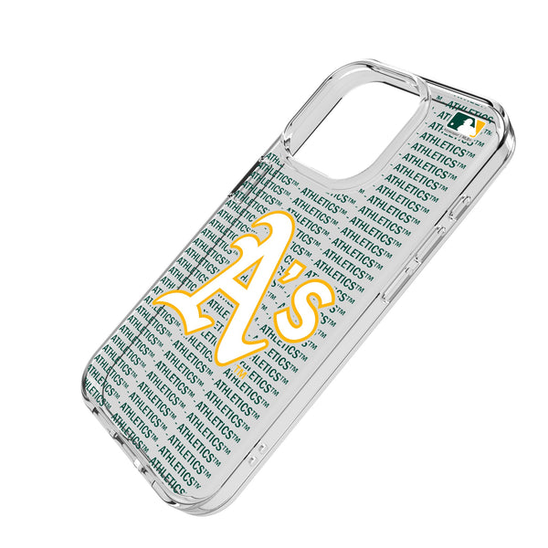 Oakland Athletics Text Backdrop iPhone Clear Phone Case for Apple iPhone Iso.Jpg