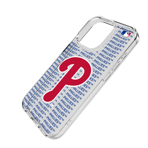 Philadelphia Phillies Text Backdrop iPhone Clear Phone Case for Apple iPhone Iso.Jpg